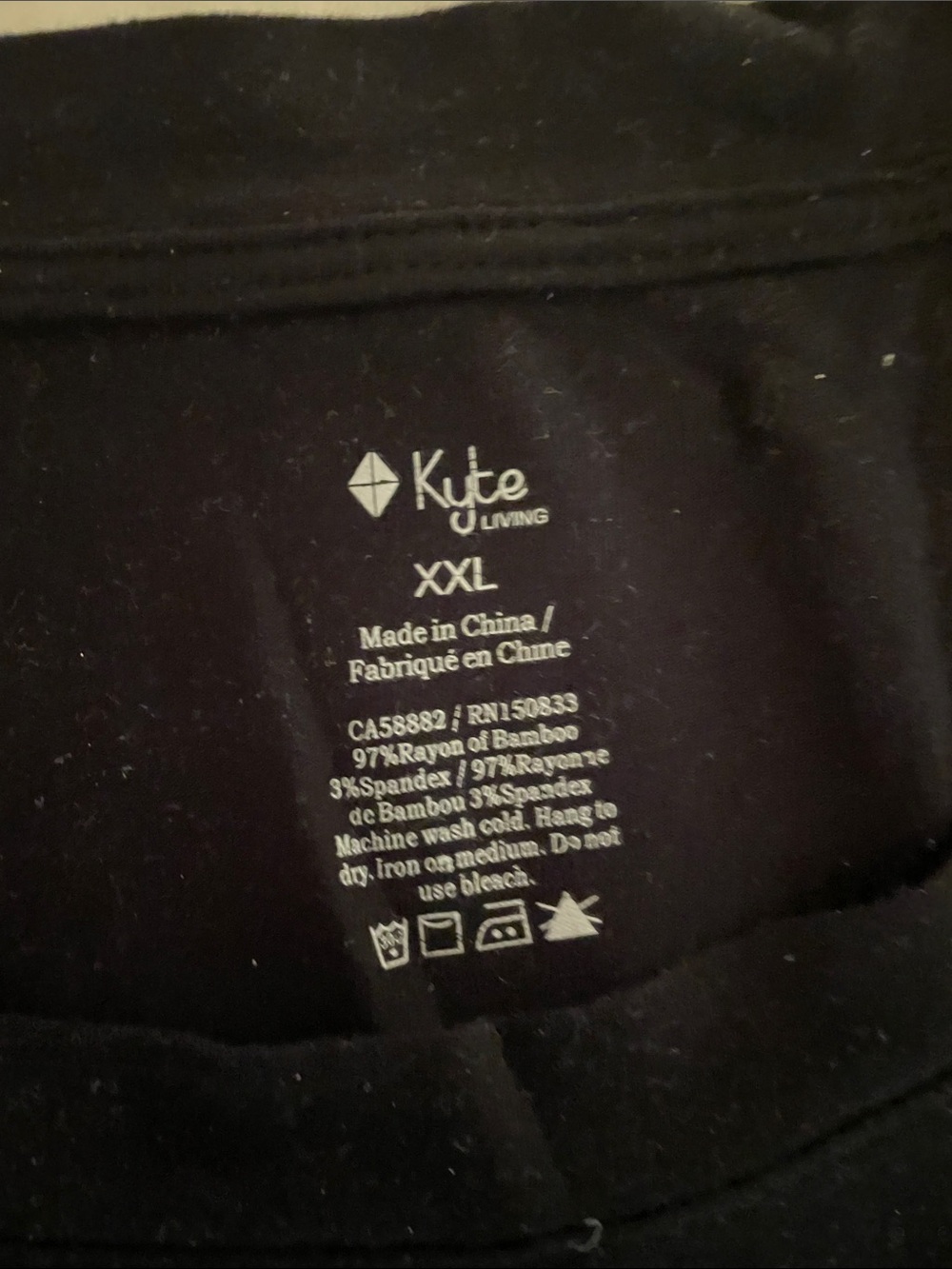 Black Men’s Kyte Long Sleeve Pajamas XXL - Picture 2 of 3